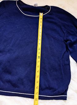 Vintage Pull Over Blue Long Sleeved  Cardigan Size L Thumbnail