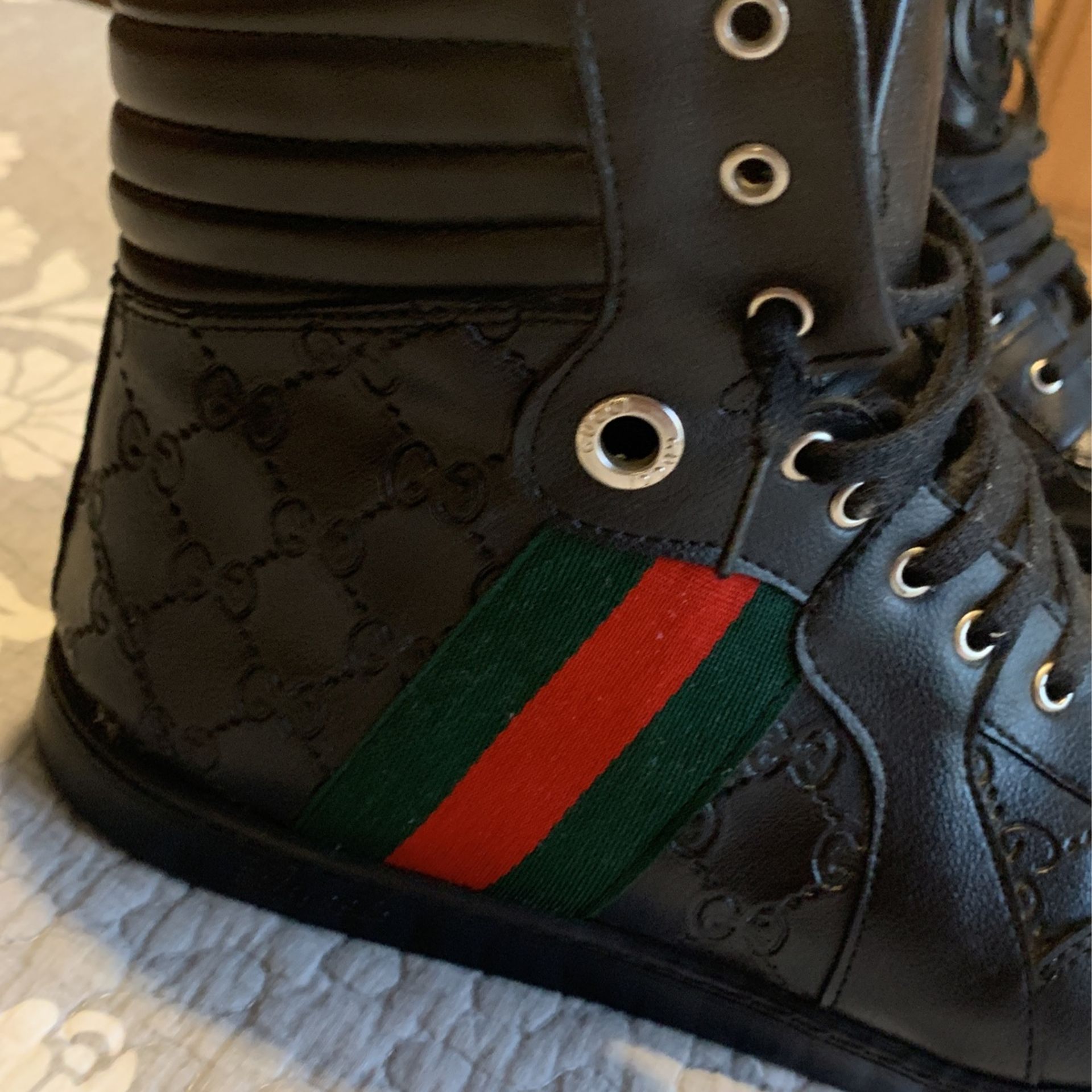 Gucci High Too Leather Web Size 10