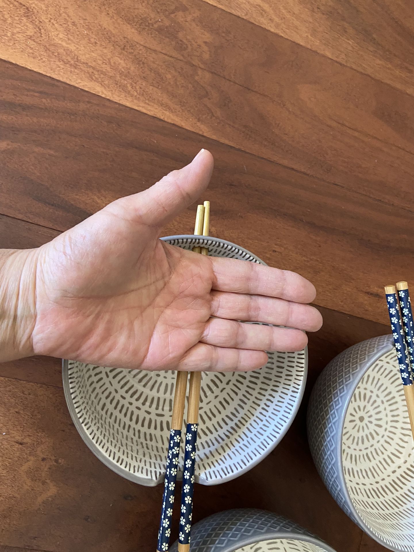 3 Bowls With Chopsticks
