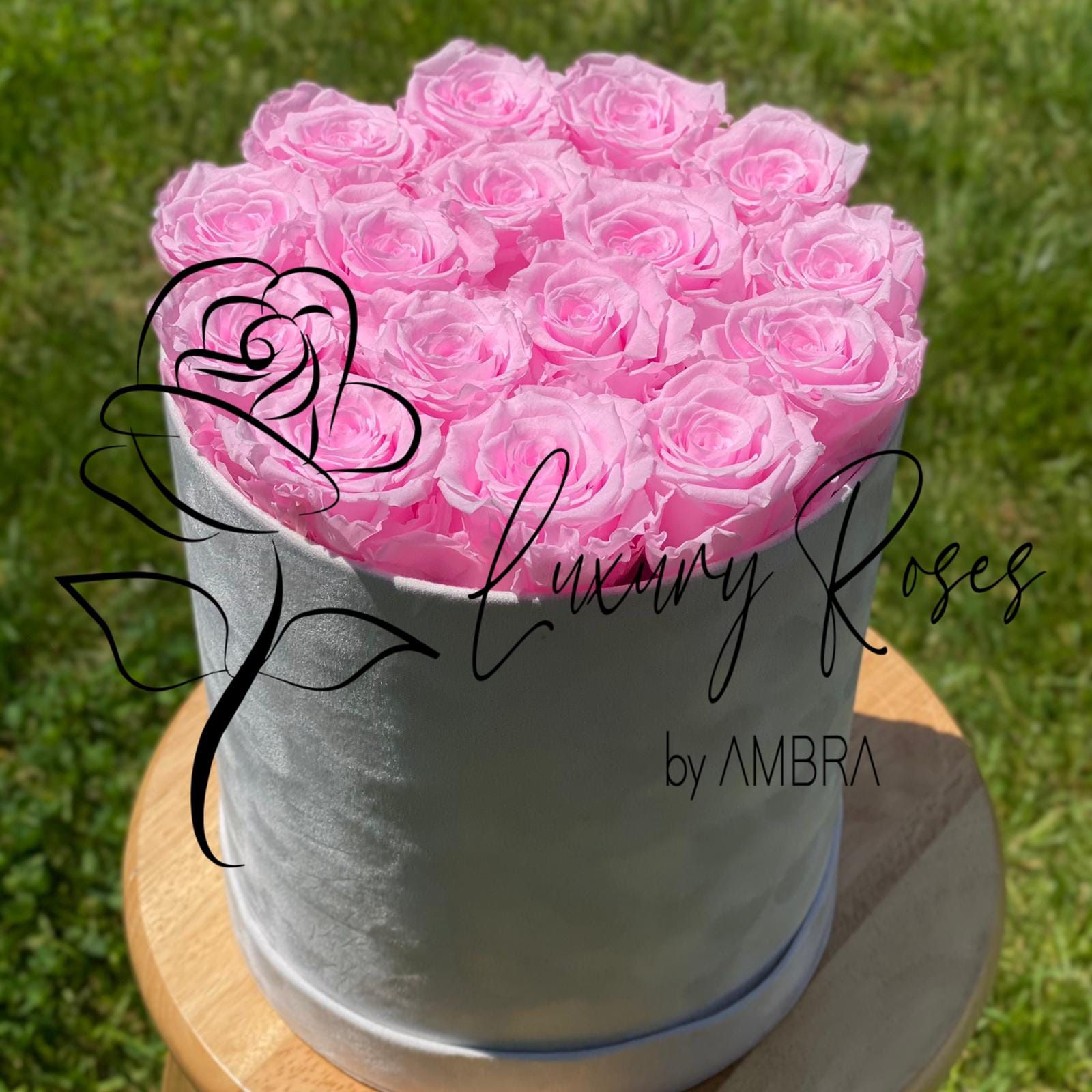 Mother’s Day Eternal Box light pink Roses Velvet Gift Real Preserved Flowers Bouquet Bucket Anniversary Birthday Present Handmade immortal Gift   