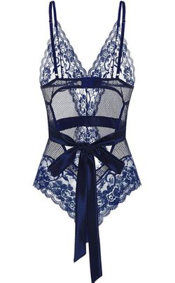 Nwt New New nwt Sexy Women Teddy Lingerie Outfits One Piece Fishnet Teddy Lace Cups Bodysuit mesh Babydoll navy blue

 Thumbnail