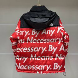 Supreme X North Face By Any Means Necessary Red Large Nuptse Thumbnail