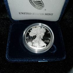2020 w Silver American Eagle Proof With Box And Coa.. Thumbnail