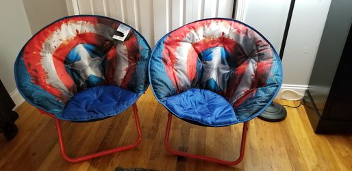 Chairs- Captain America Chairs - Folding Chairs- Marvel Saucer Chairs Thumbnail