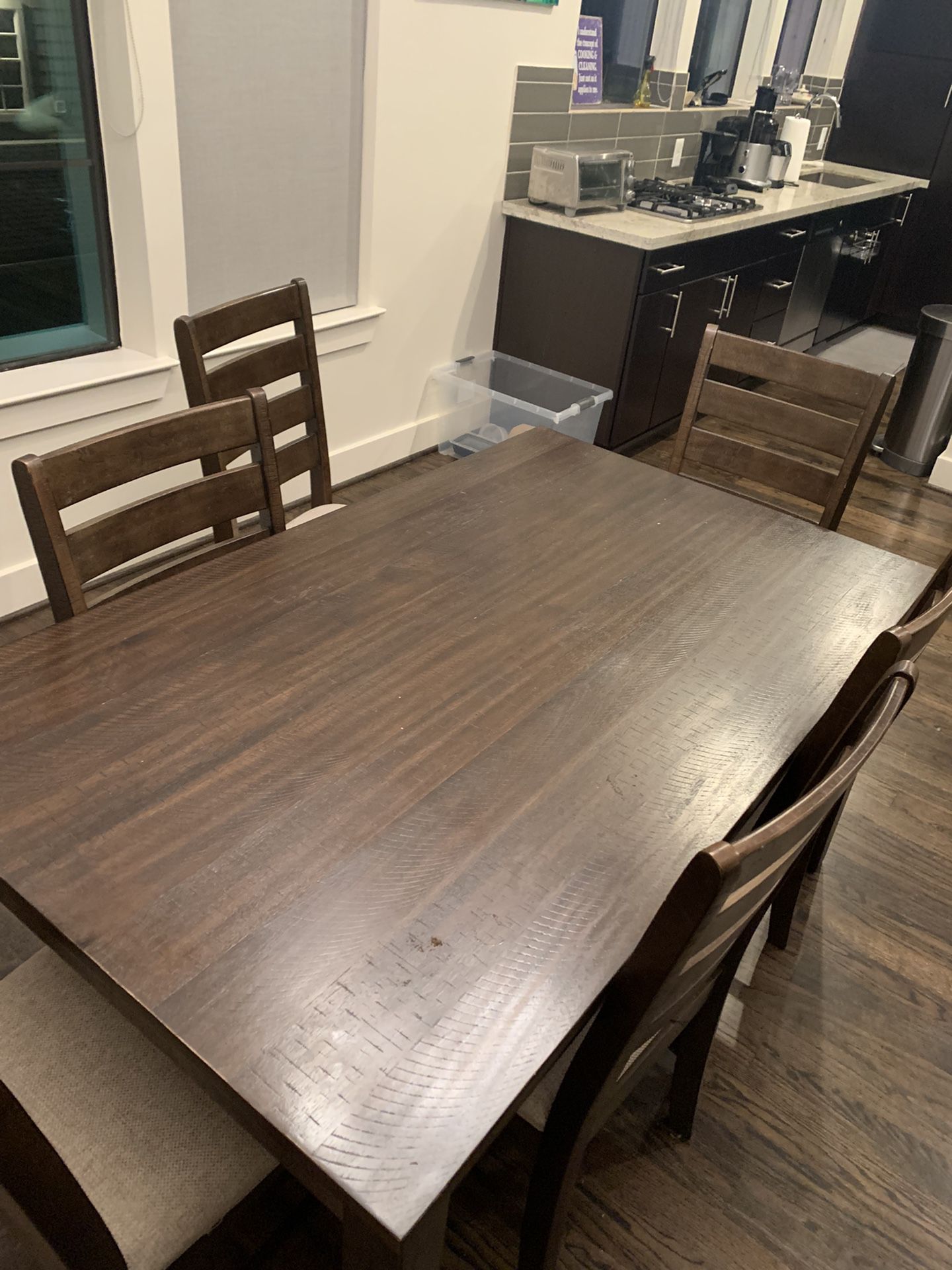 Gently Used Large Dining Room Table 6, Dining Room Table 6 Chairs Used