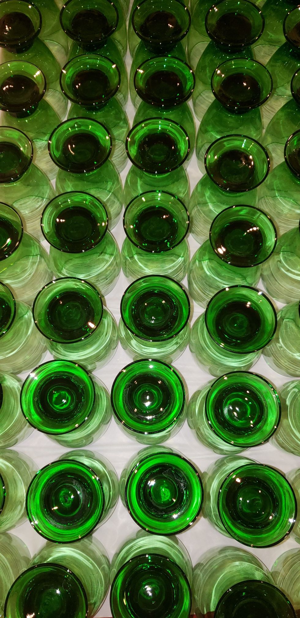 Green and Blue Glass Cups
