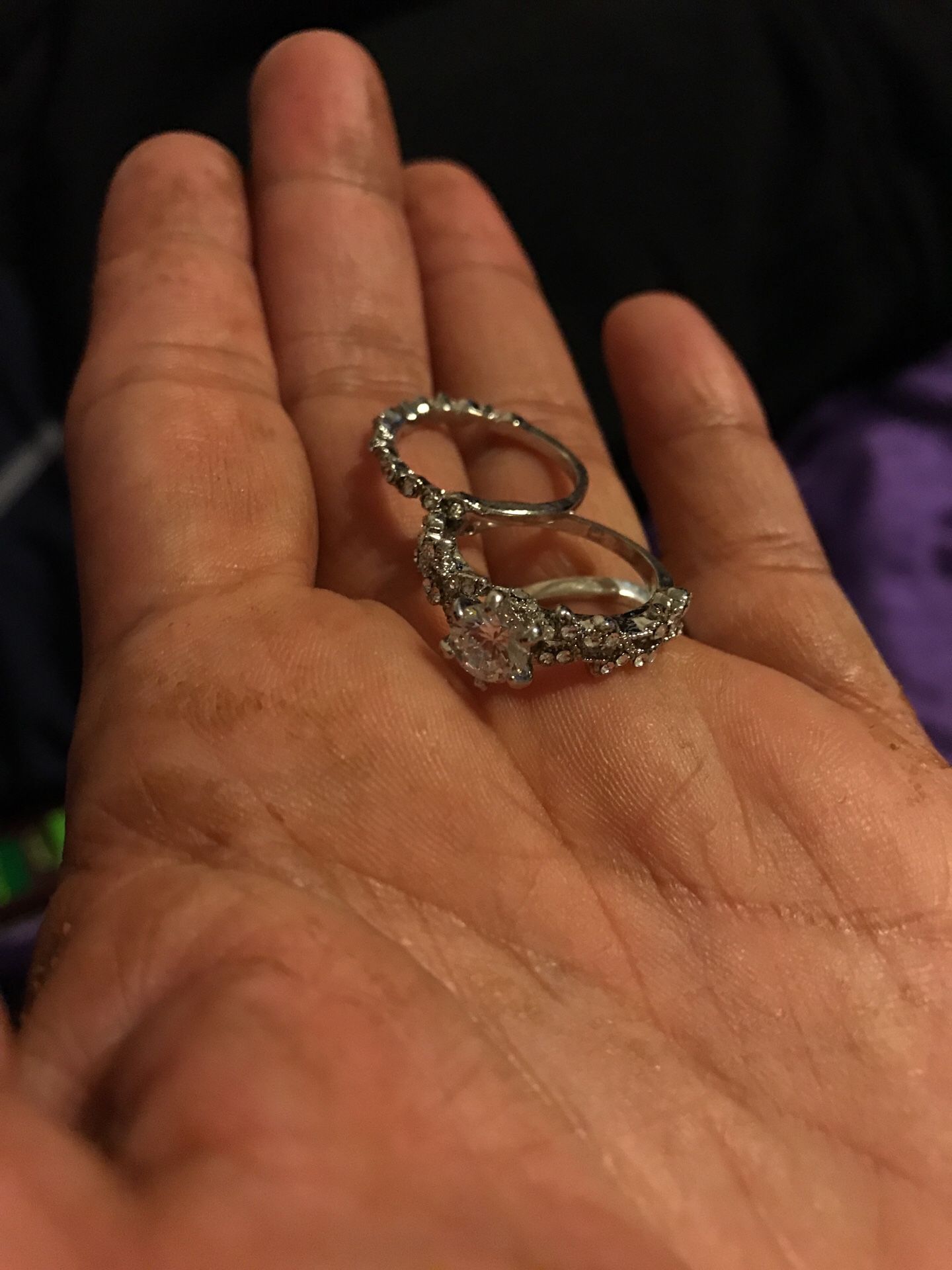 Wedding band ring white gold