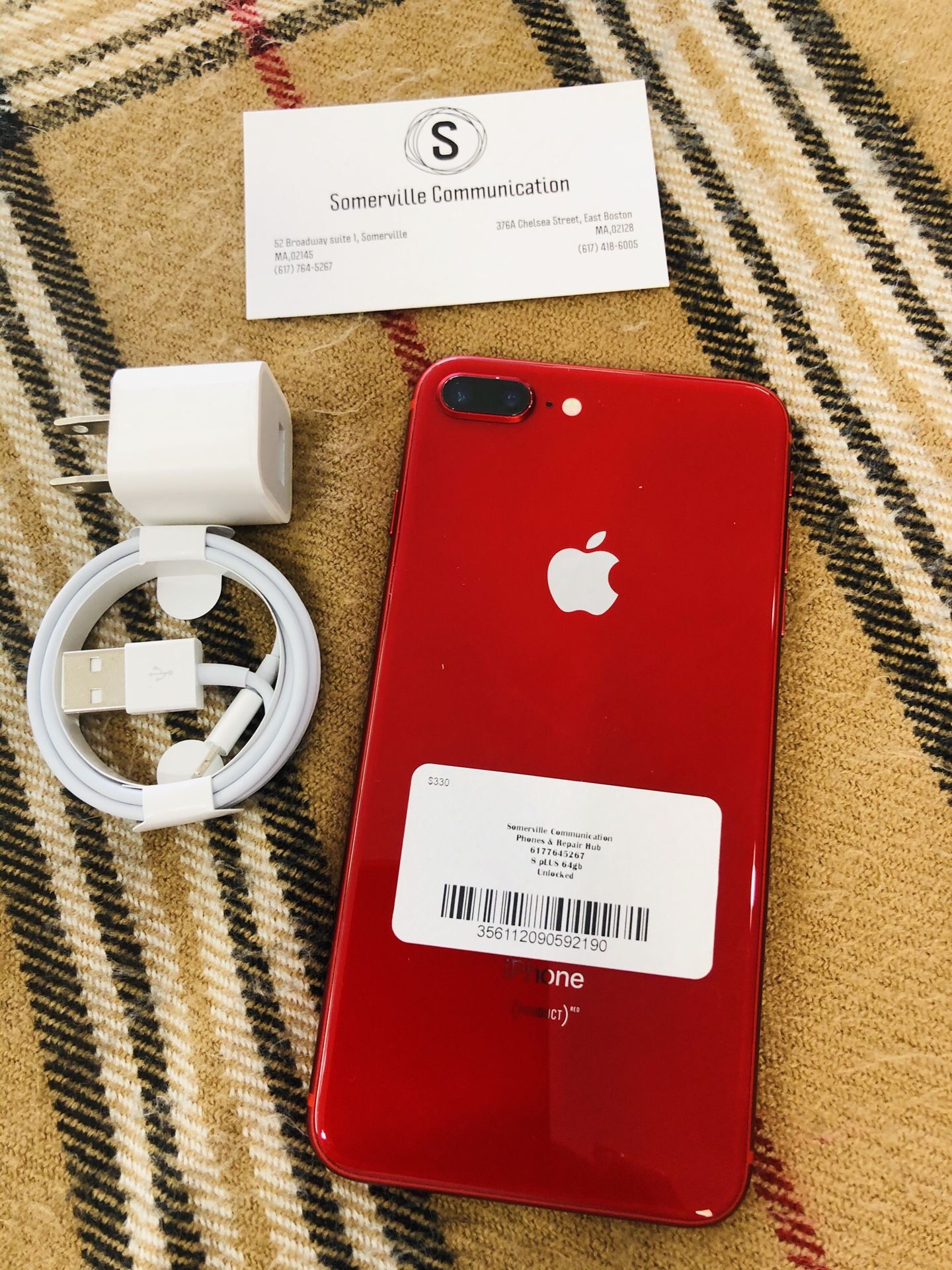 Factory unlocked iPhone 8plus 64gb, store warranty