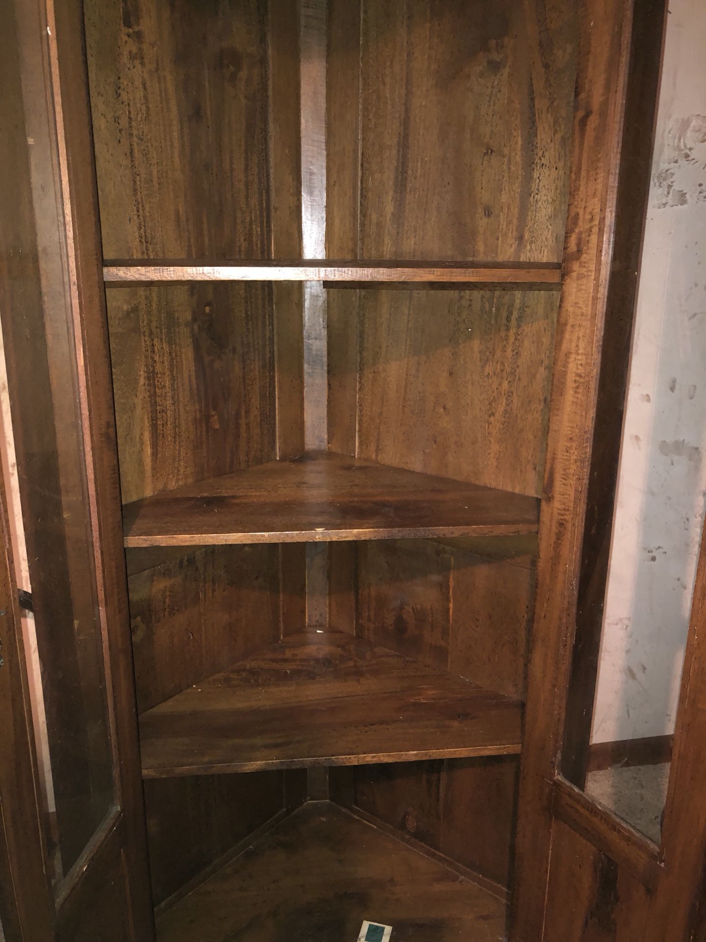 “Antique Cherry Wood Corner China Cabinet”