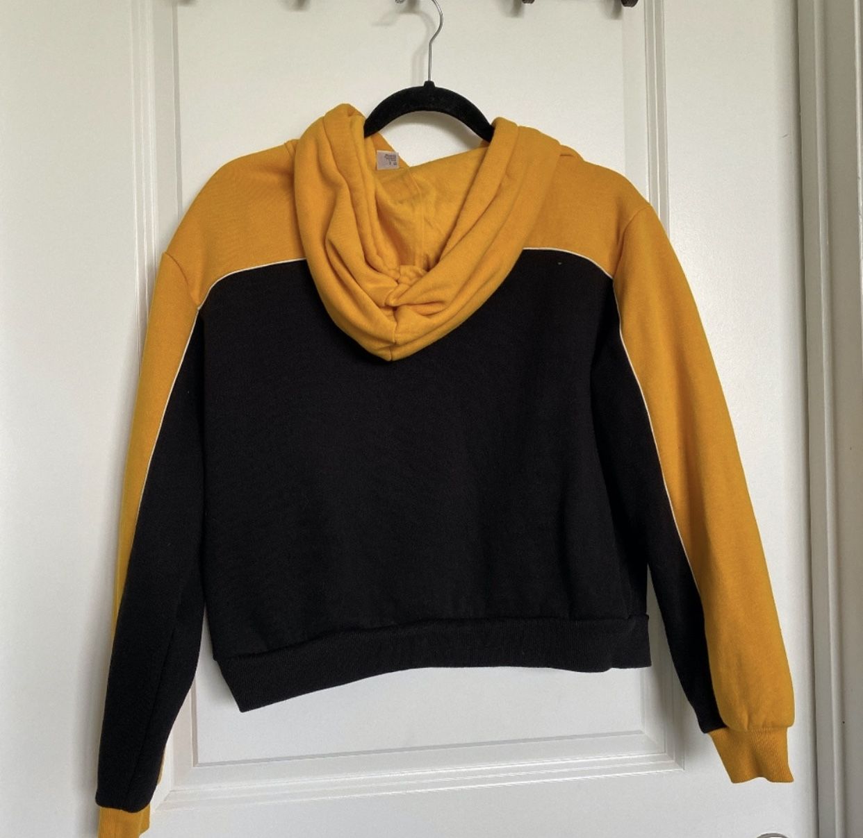 H&M Divided Yellow Black Color Block Medium Hoodie
