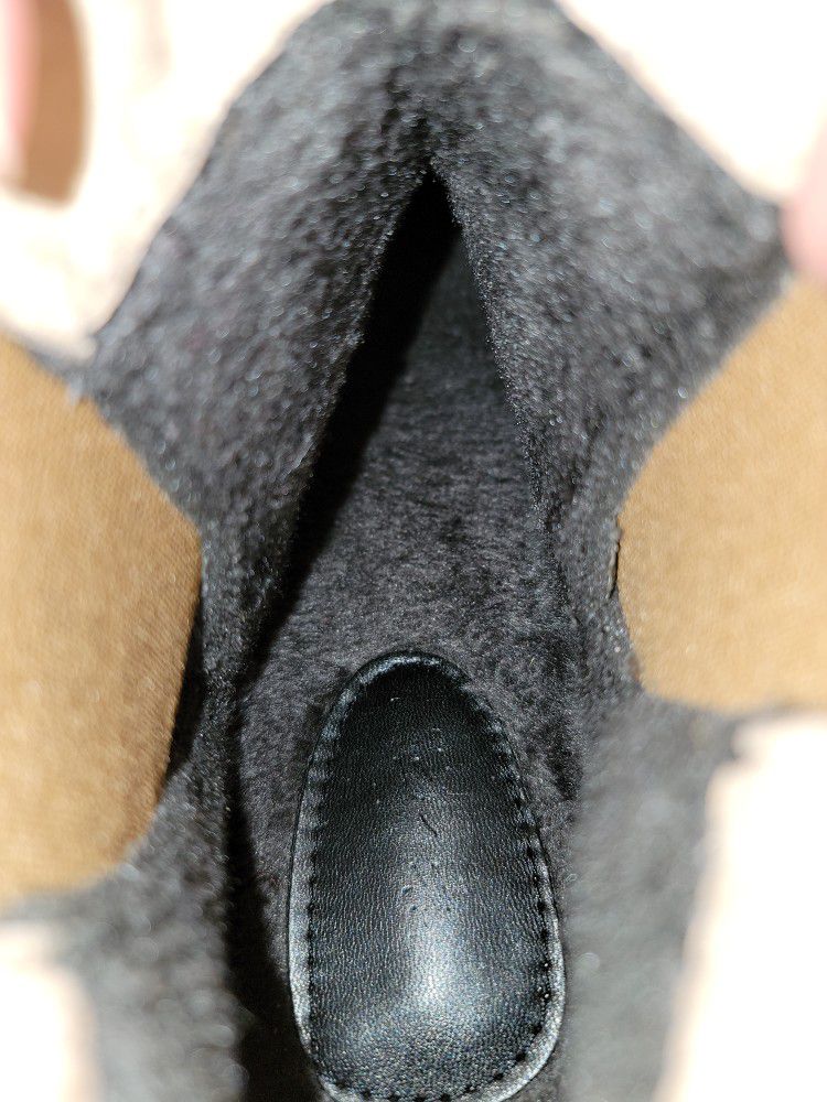 Fur-lined Chunky Suede Ankle Boots