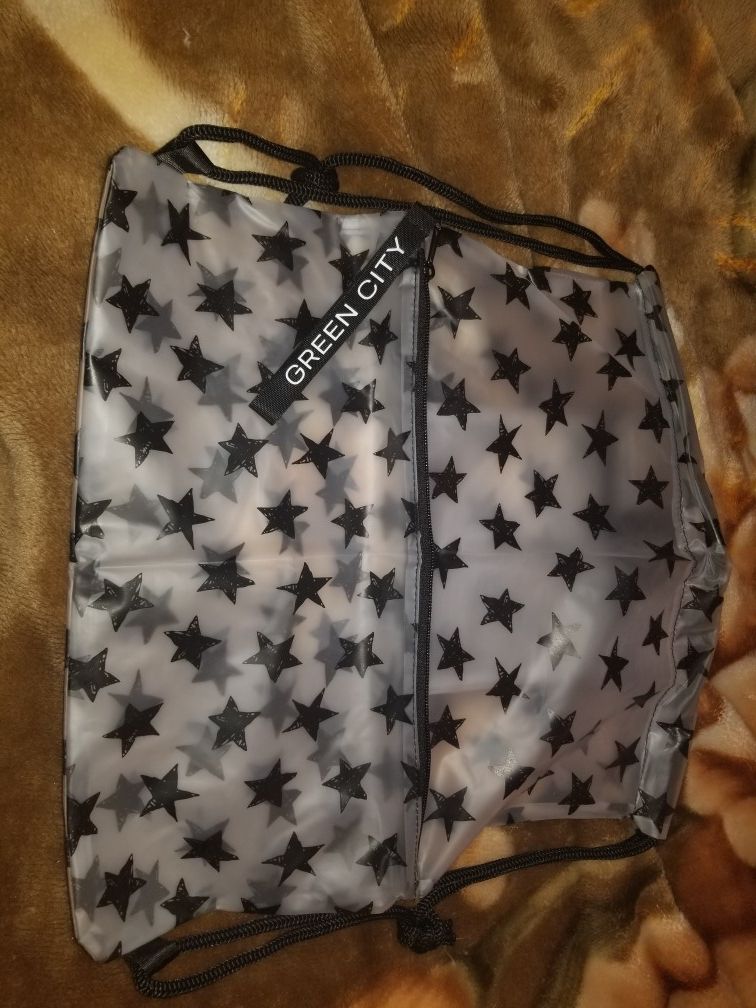 Waterproof Drawstring Backpack with Zip Pockets