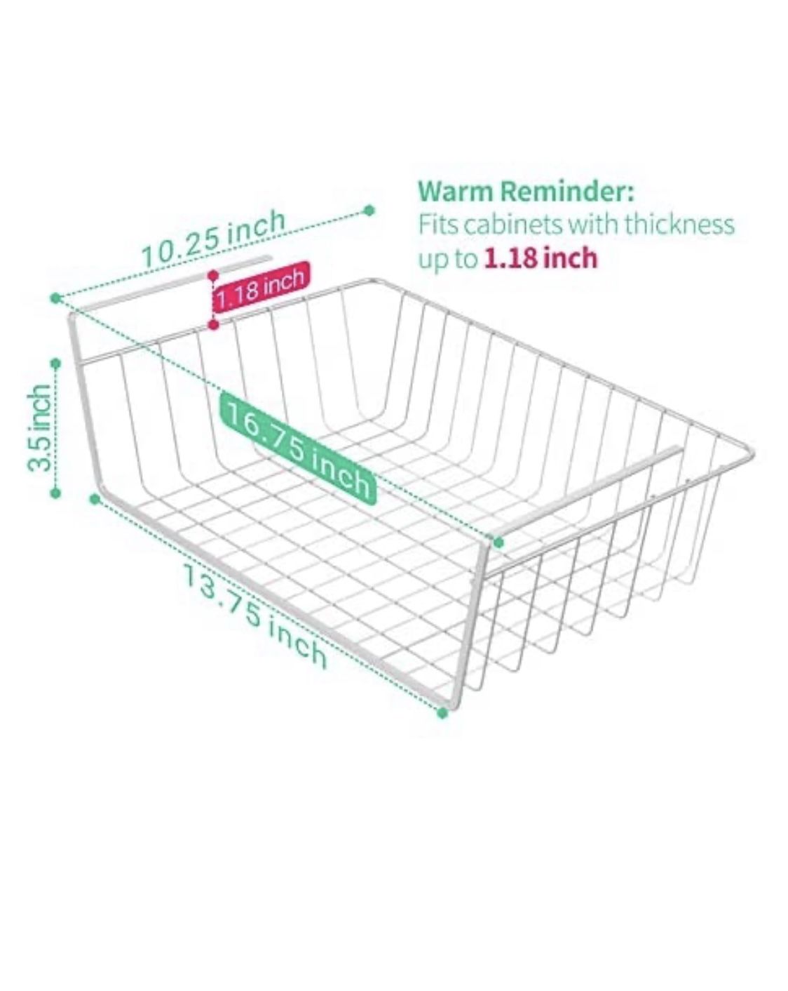Under Shelf Wire Basket Stable Hanging Basket