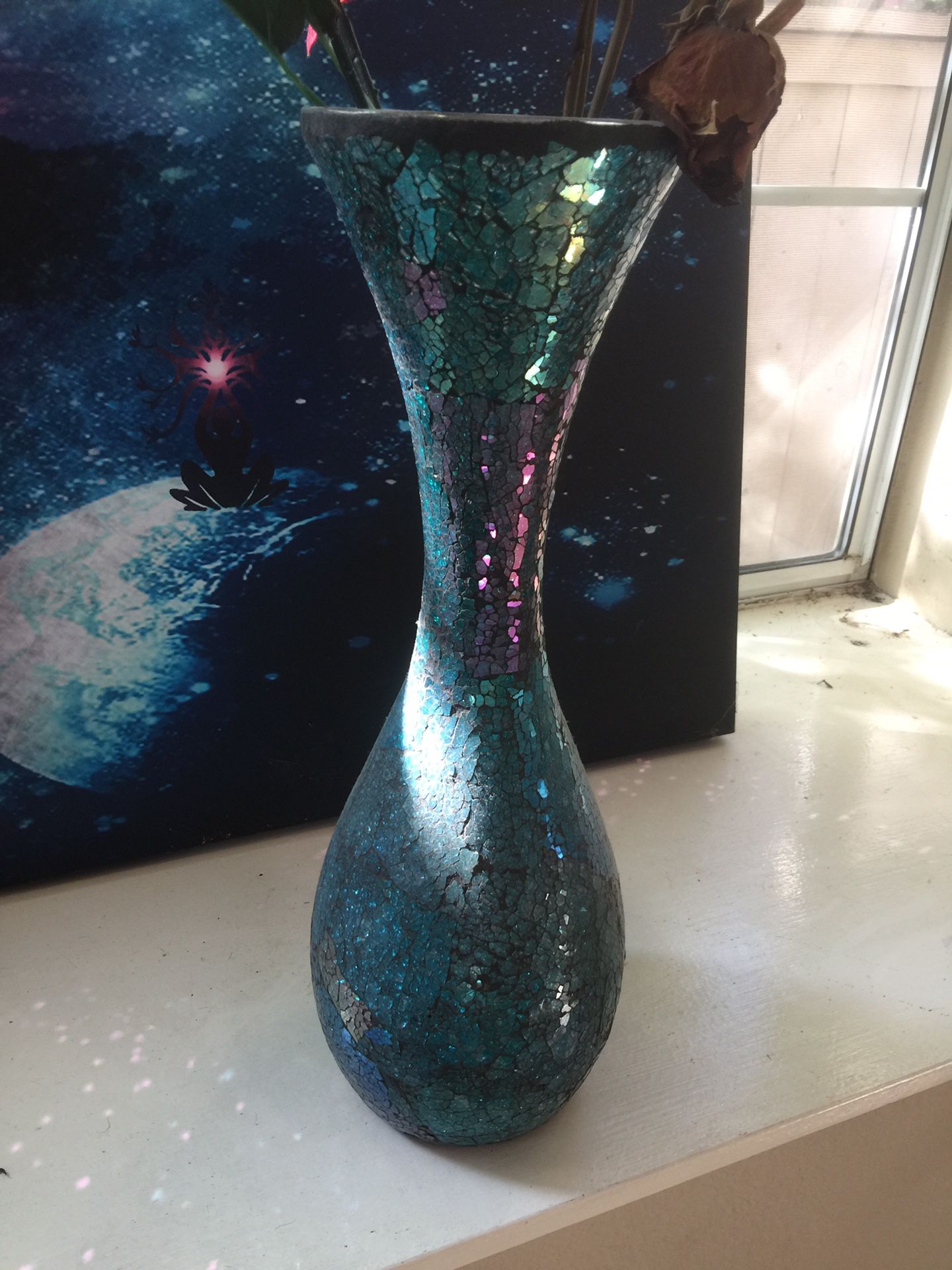 Beautiful sky blue glassware vase