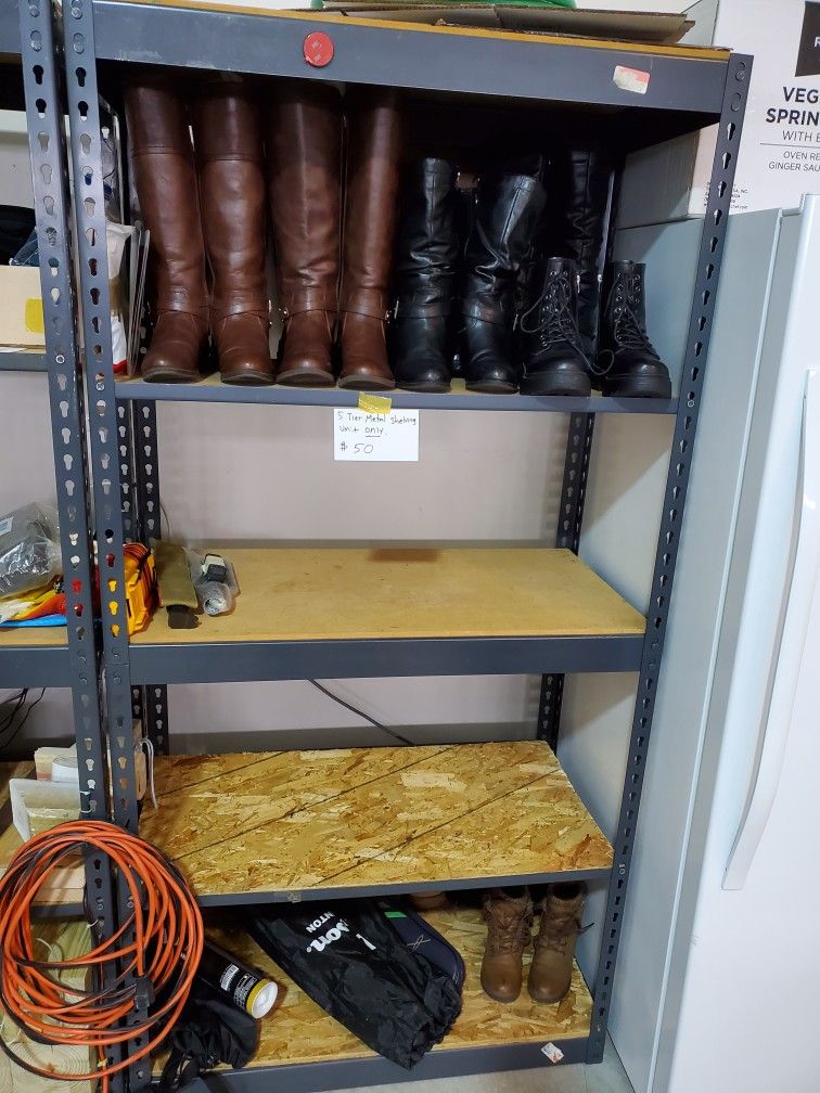 5 Tier Metal Shelving Unit Utility Rack Shelf