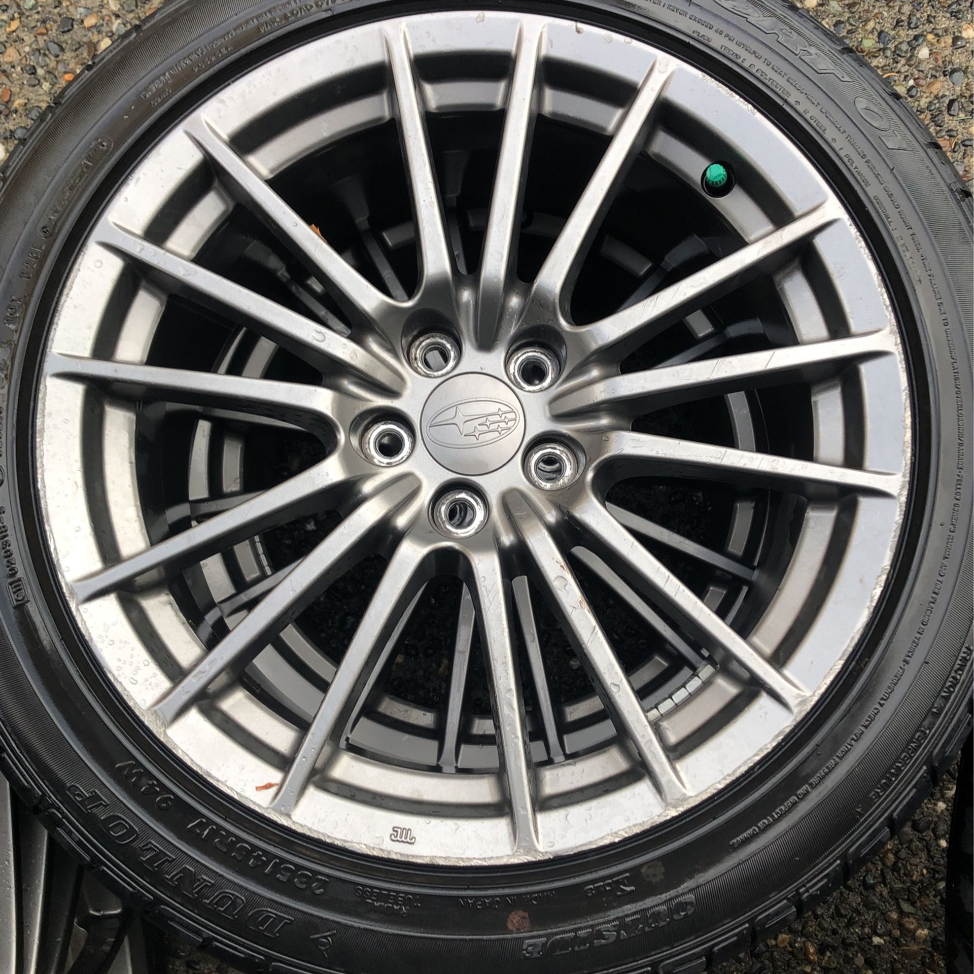 5x100 235 45 17 Subaru Factory Rims And Tires As Is On Picture Dunlop SP SPORT 01 Priced To Sell