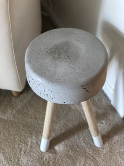 Unique Handmade industrial-looking concrete stool Thumbnail