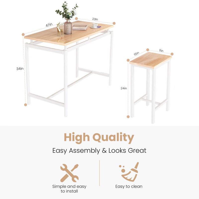 Piece Counter Table And Stools 