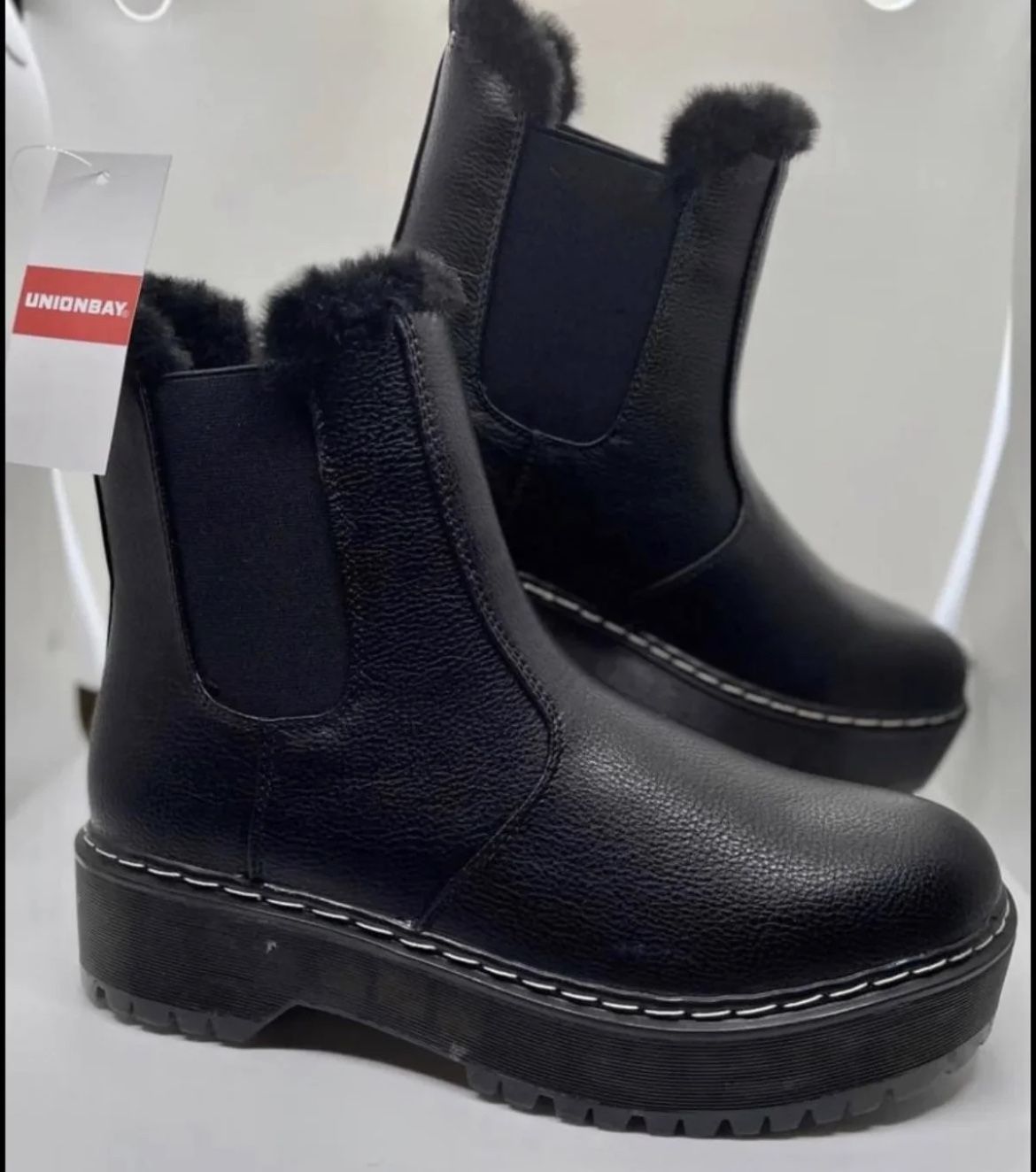 UNIONBAY Kayla Chelsea Faux Fur Platfom Boots