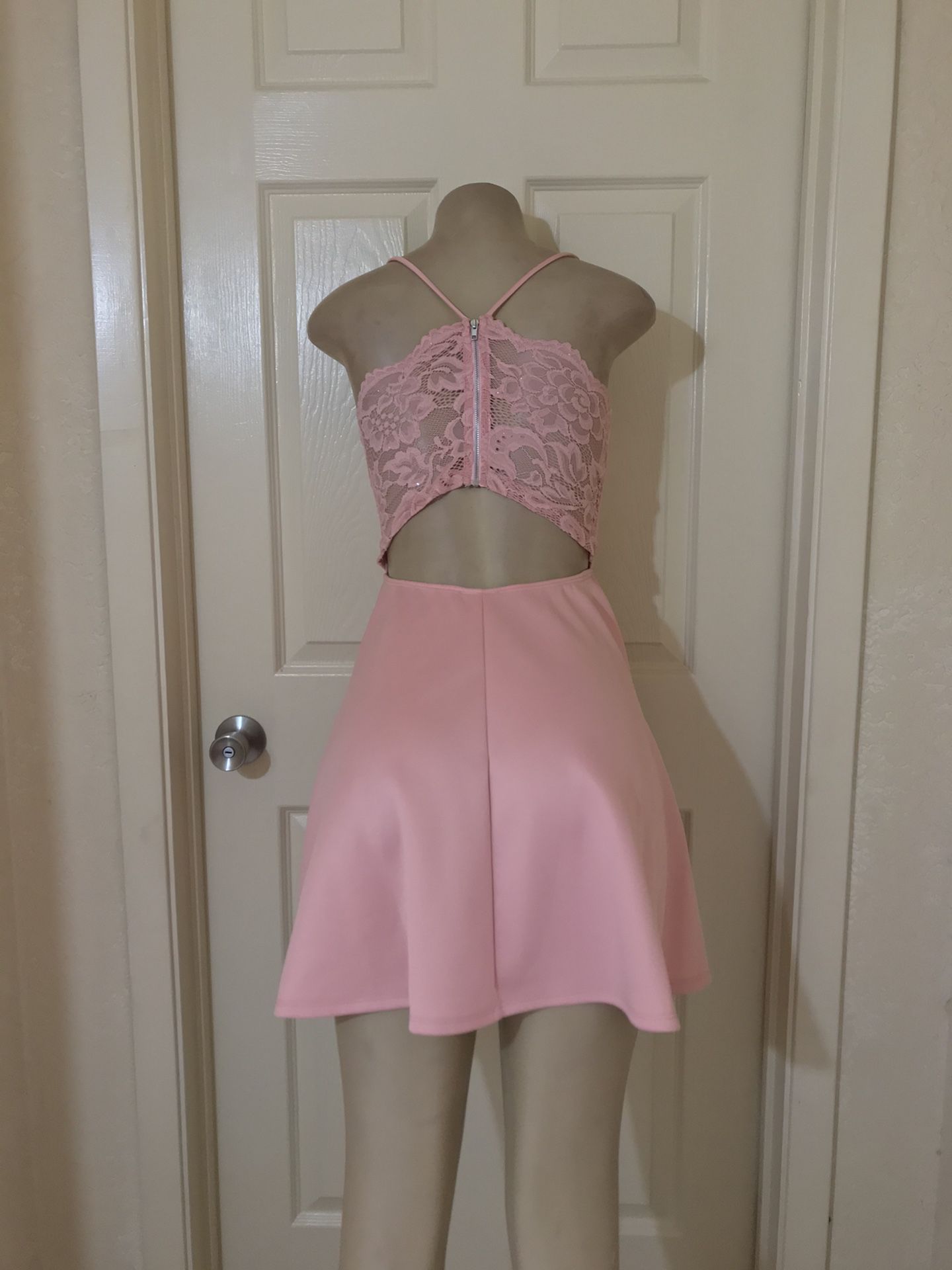 * Blush Mixed/Lace Skater Dress •M,L,XL,2XL