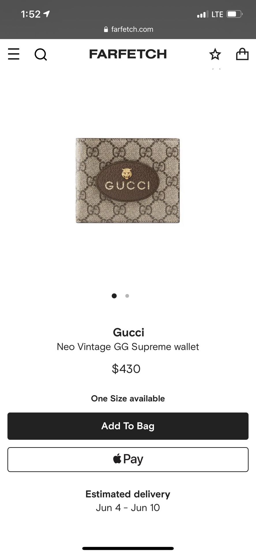 Gucci Neo Vintage GG Supreme wallet