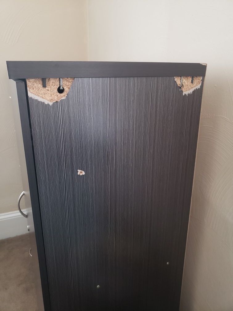 7 drawer and closet with 2 shelves