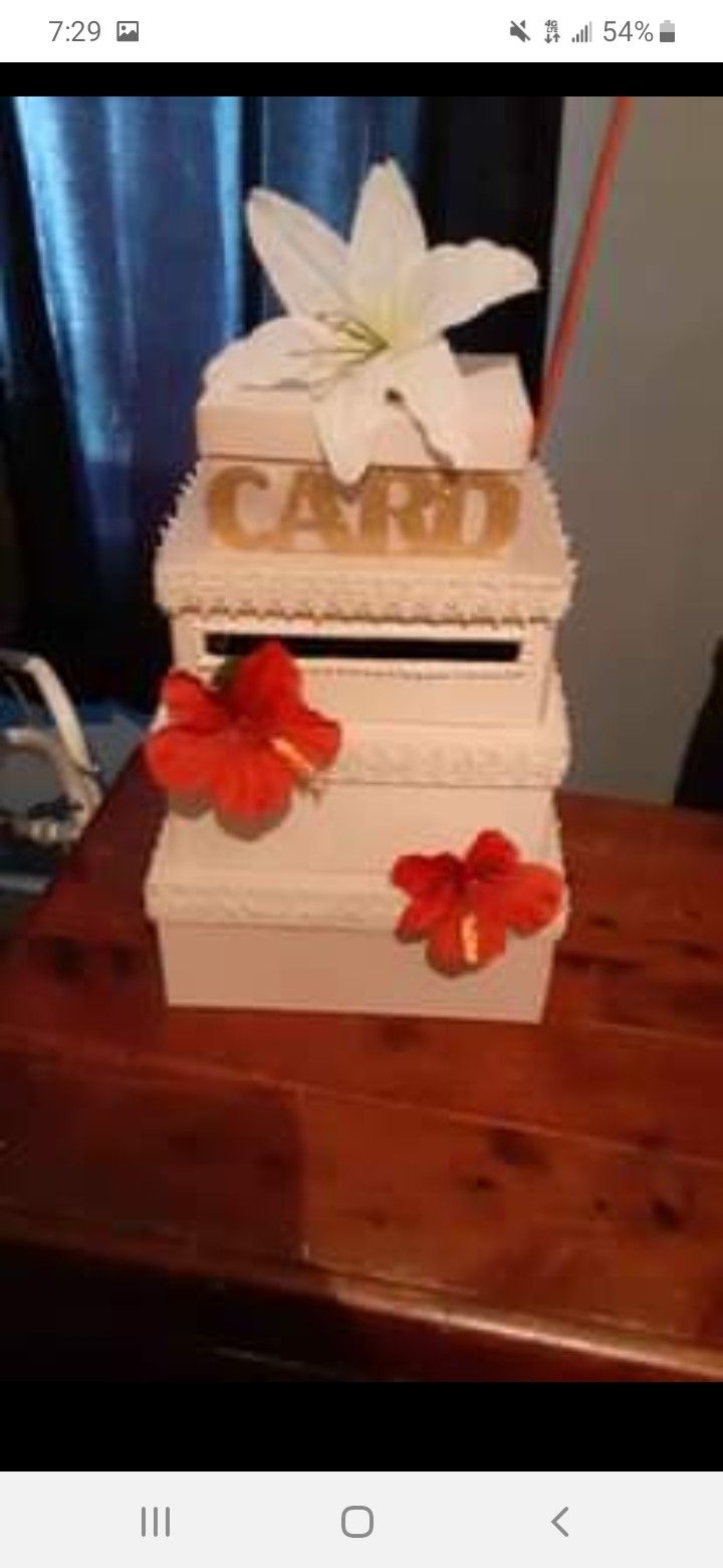 Wedding Card Cake Box (Tan)