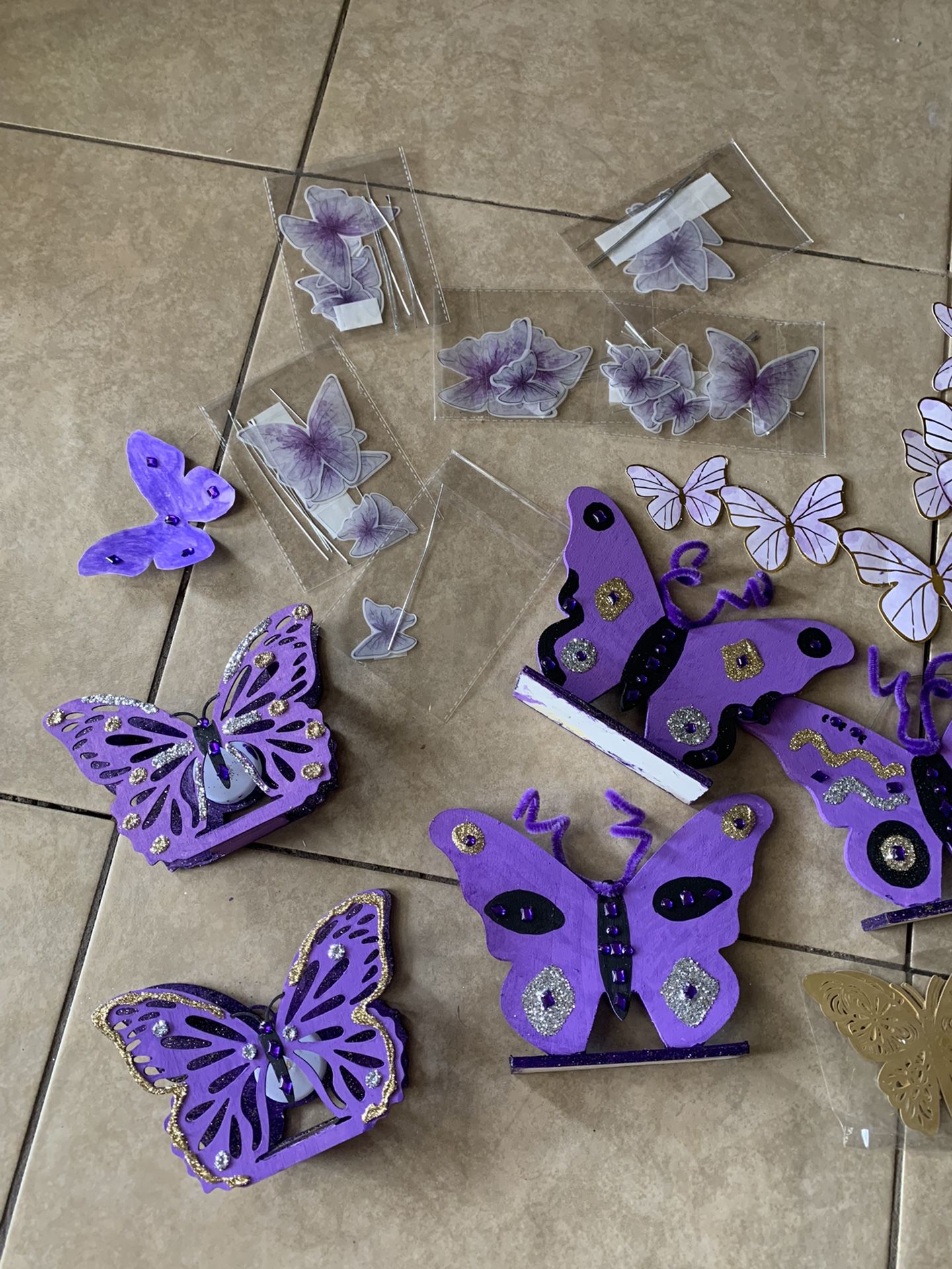 Purple Butterfly Party Decorations Number 1 Balloons