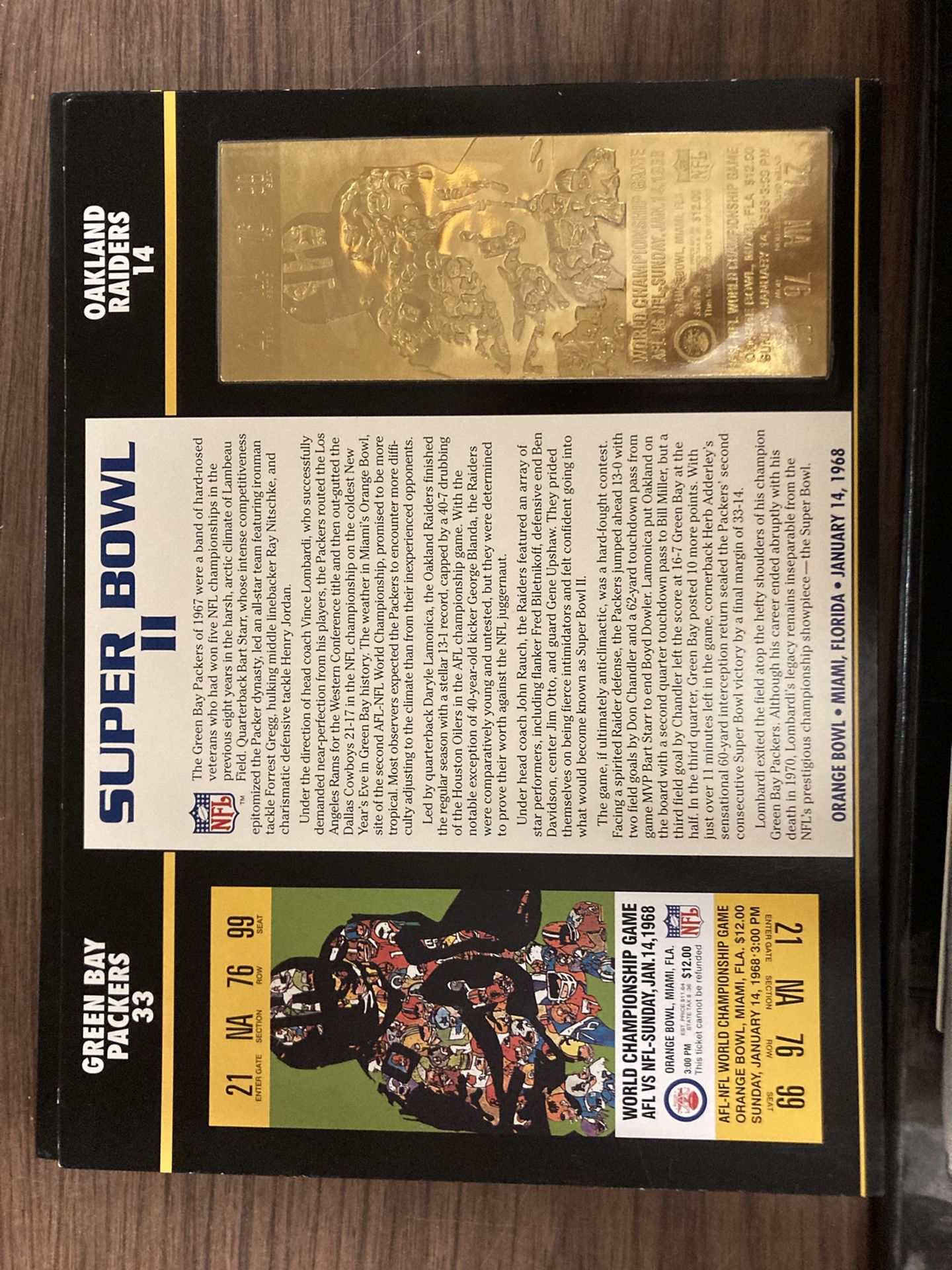 22kt Super Bowl Tickets 1970s & 1980s (1-31)