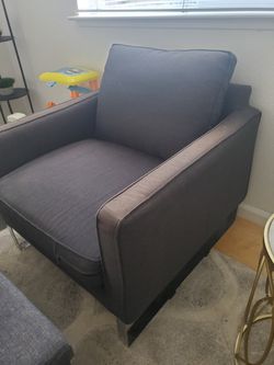 Ikea Single Seat Couch Dark Grey Thumbnail