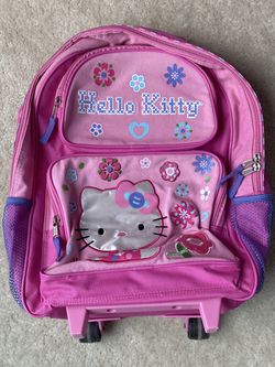 Pink And Purple Hello Kitty Rolling Backpack  Thumbnail