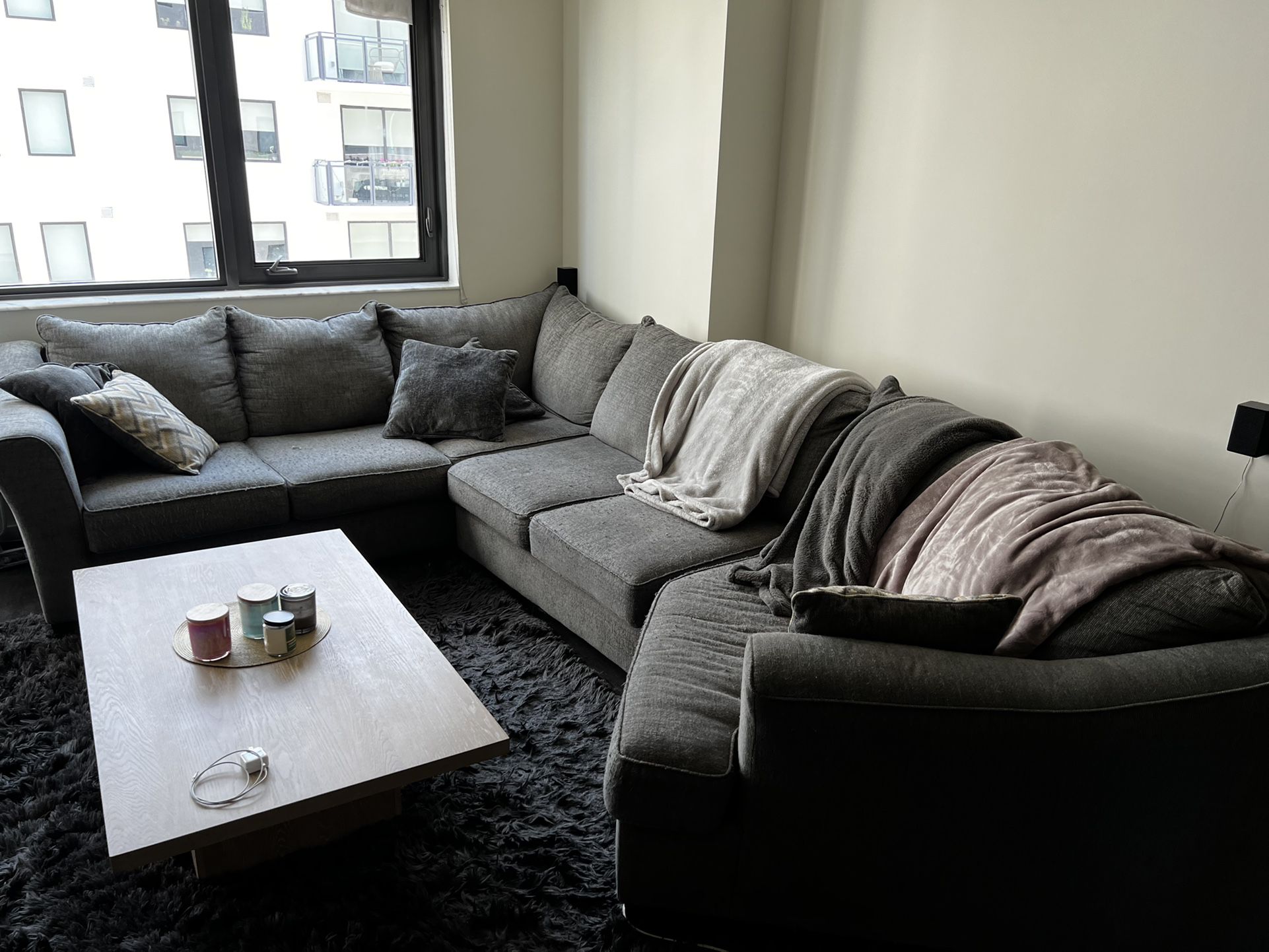 Grey “City Furniture” Sectional Couch 