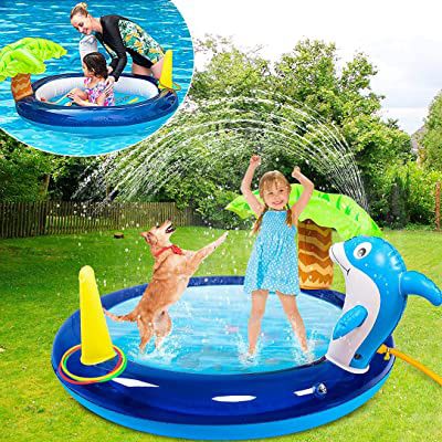 New in Box inflatable kids swimming Pool water spray pool float outdoor backyard pool party water sports 59 inch diameter x 23 inch height 