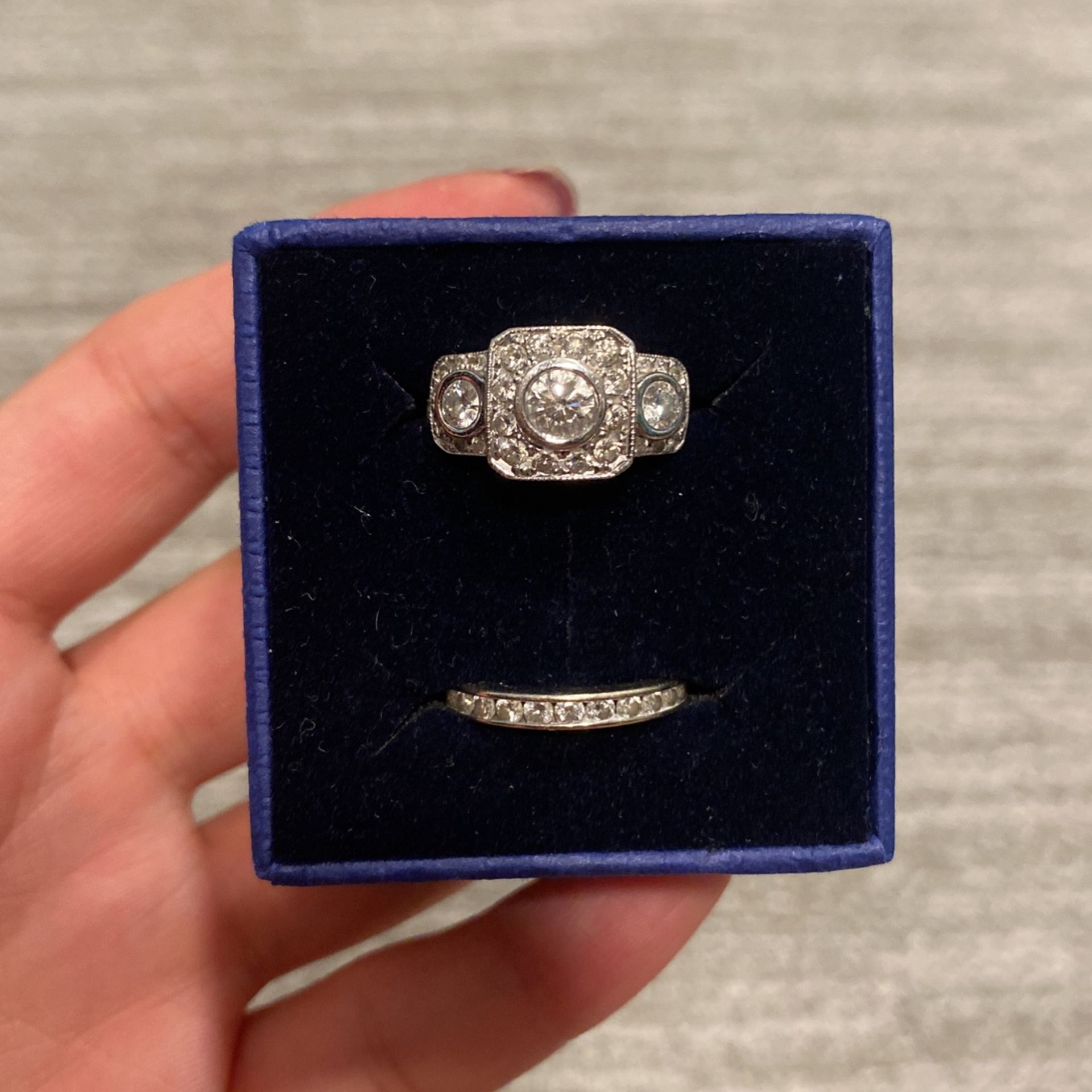 1.33 Ct D Color Diamond Engagement Ring with Matching Half Ct Diamond Band