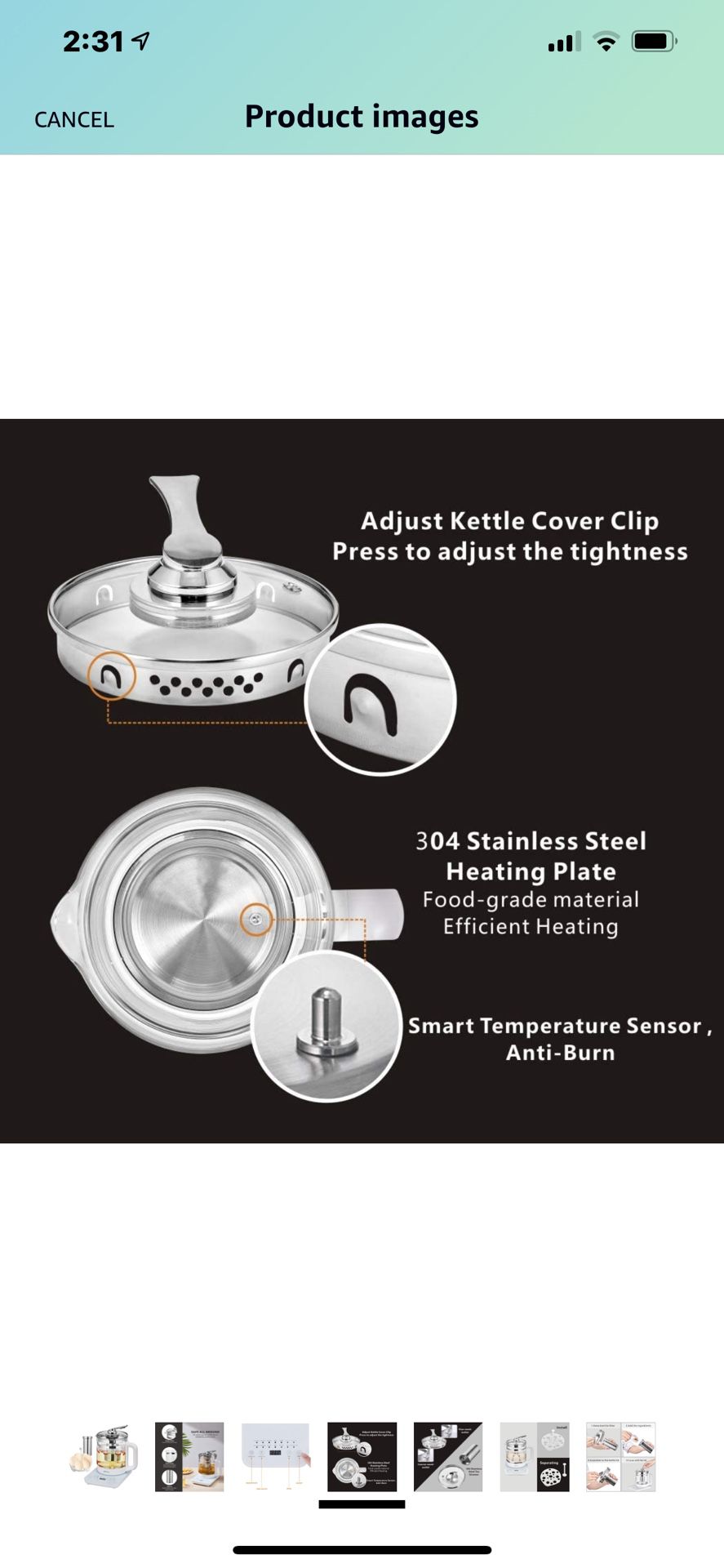 Electric Kettle, Zenph 1.5L Glass Stainless Steel Tea Kettle, Multifunction Tea Coffee Maker, Smart Touch Panel, 18 Smart Menu Hot Water Boiler with T