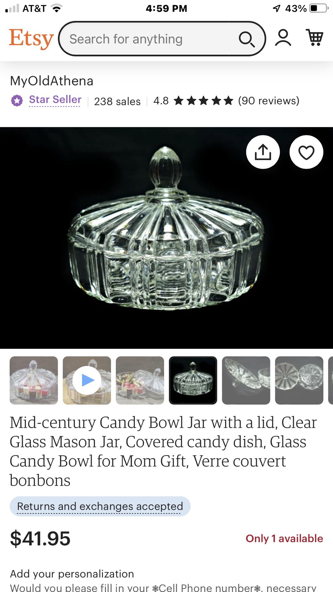 Mid-Century Candy Dish