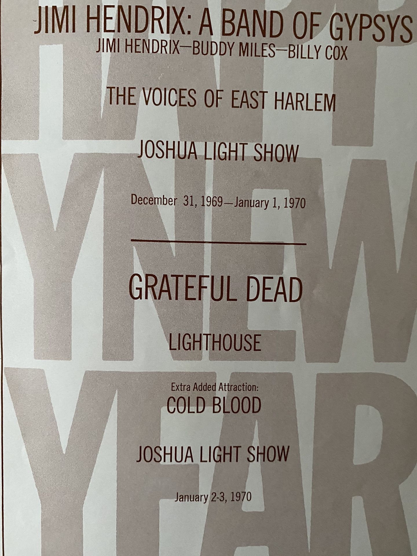 Fillmore East Programs And Concert tickets