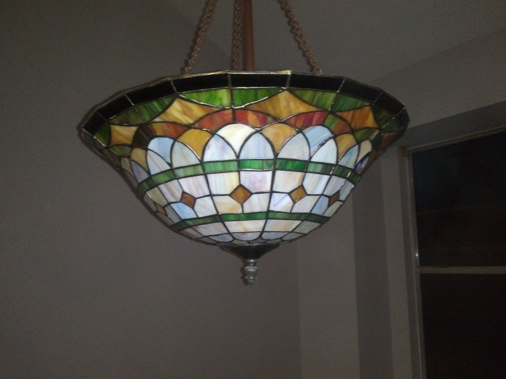 Stained glass dining rm light