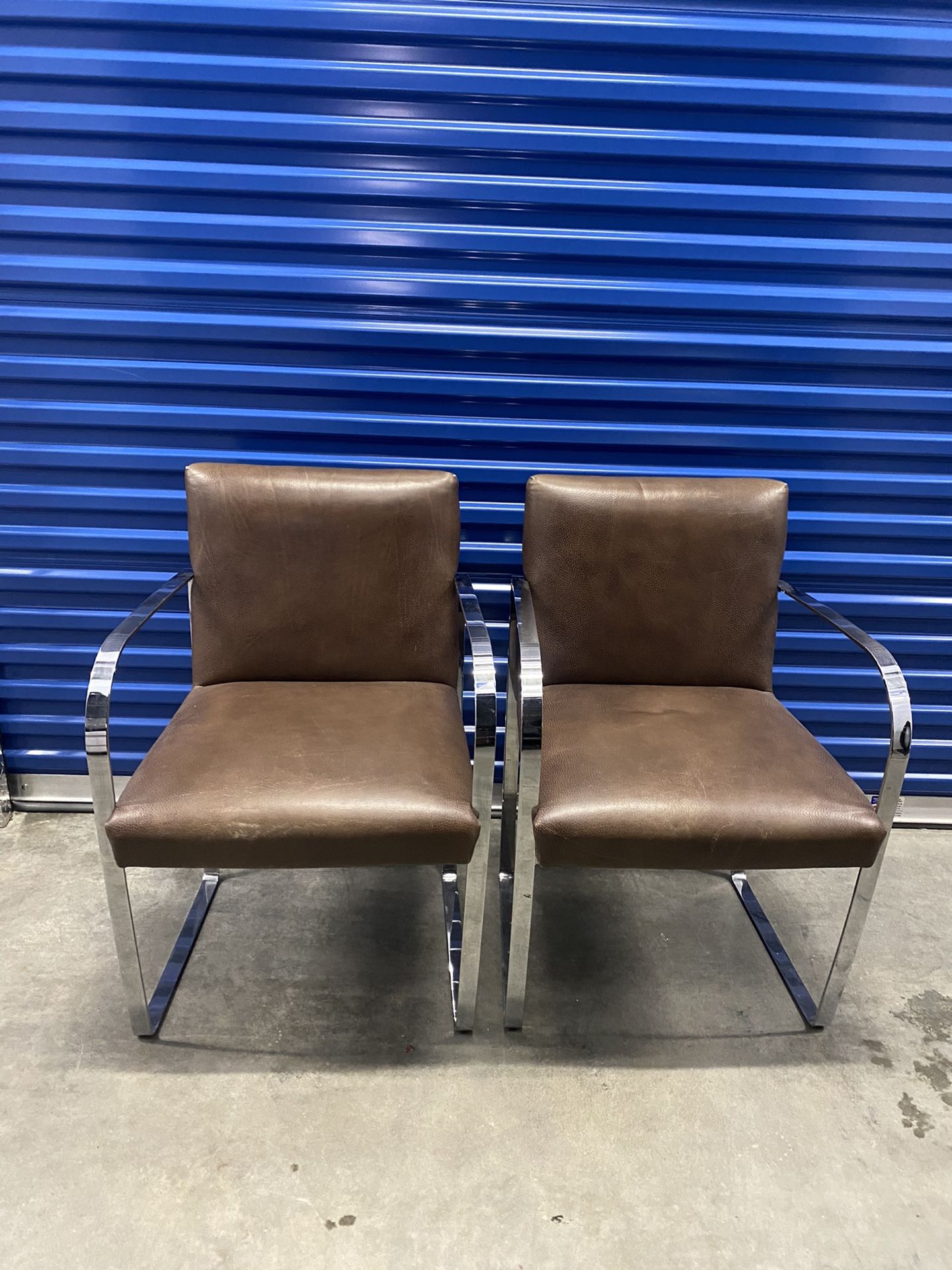 Brown Vinyl+chrome Chairs
