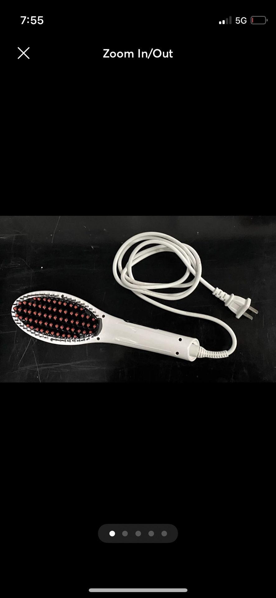 LCD Display Hair Straightener Comb Brush Iron(White)