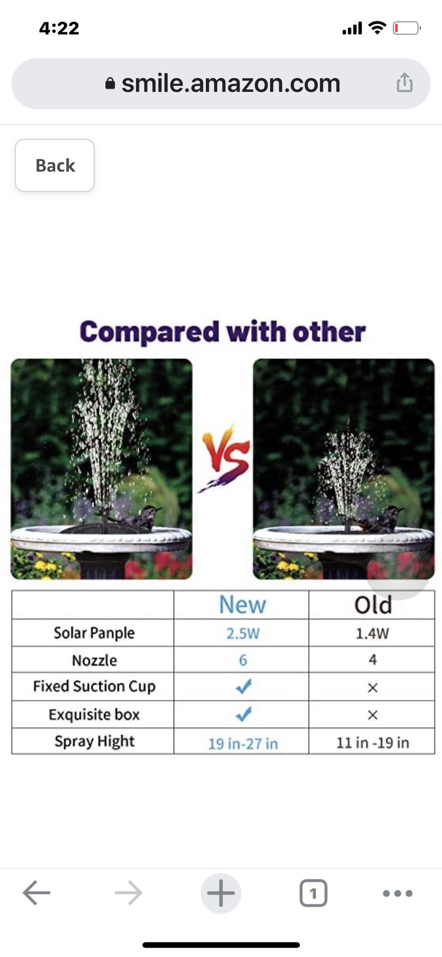 Solar Fountain Pump for Bird Bath,Upgrade 2.5W Solar Panel Kit Water Pump,Free Standing Floating Solar Powered Water Fountain for Bird Bath,Garden, P