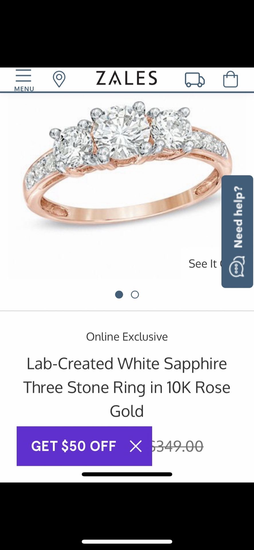 Zales 1/10 Ct. Diamond, 10k Gold Rose Engagement Ring