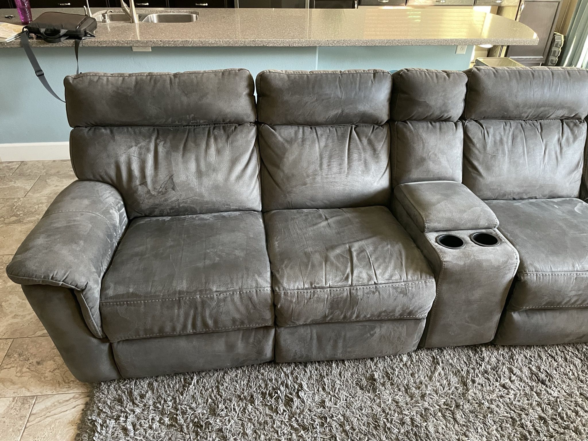 RC Willey Gray Sectional Couch With Reclining - 8 Pieces And Configurable