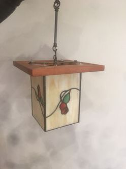 Craftsman Style Stained Glass Light Fixture 