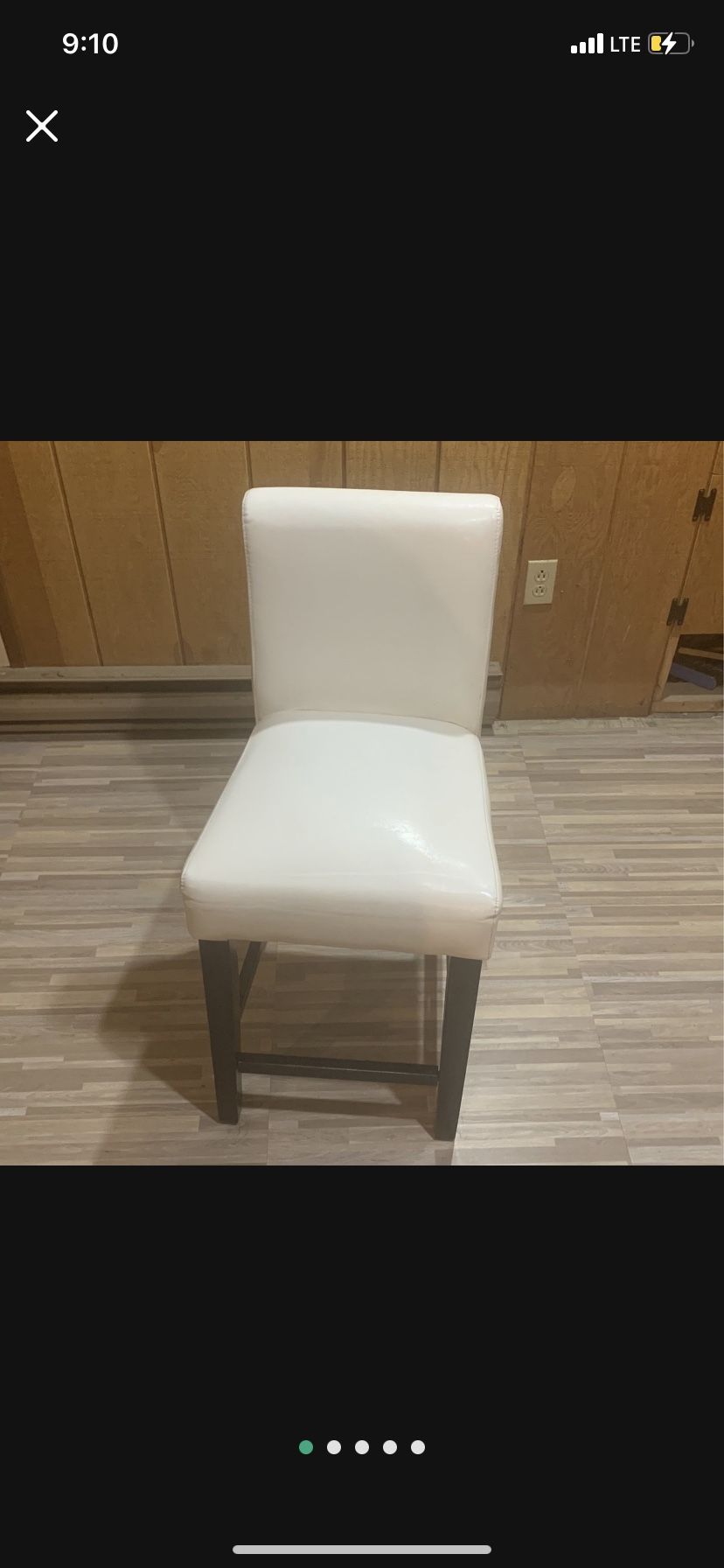 White Leather Barstools / Chairs (4 available)