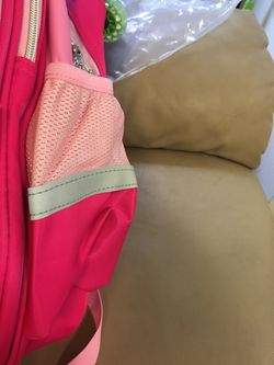 Warehouse sell Brand new Girls Rolling Backpack with separate trolley and pencil box Thumbnail