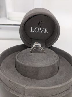 Vera Wang Love 3/4ct Diamond HALO Engagement Ring 14k White Gold Thumbnail