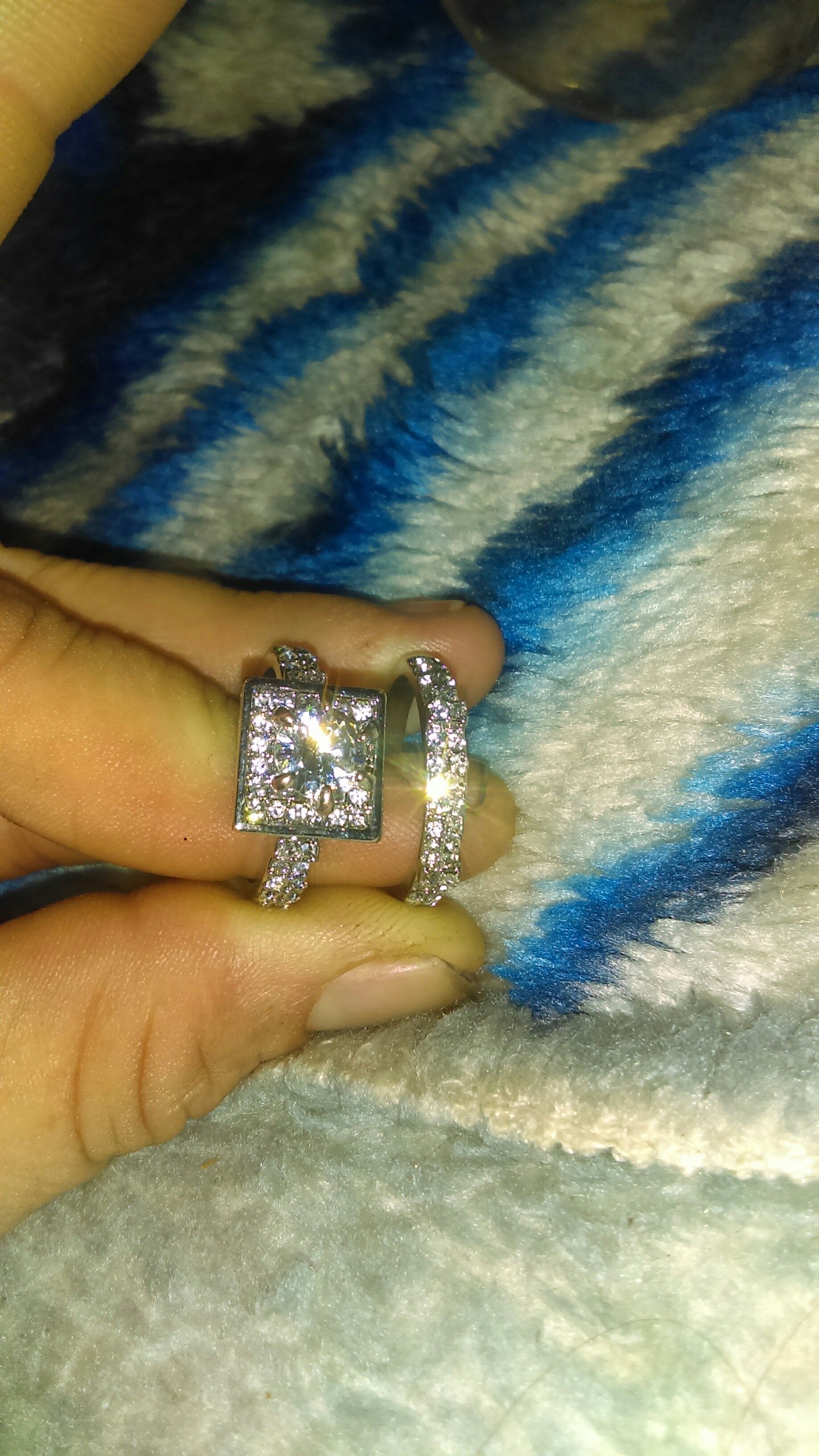 Princess cut wedding set