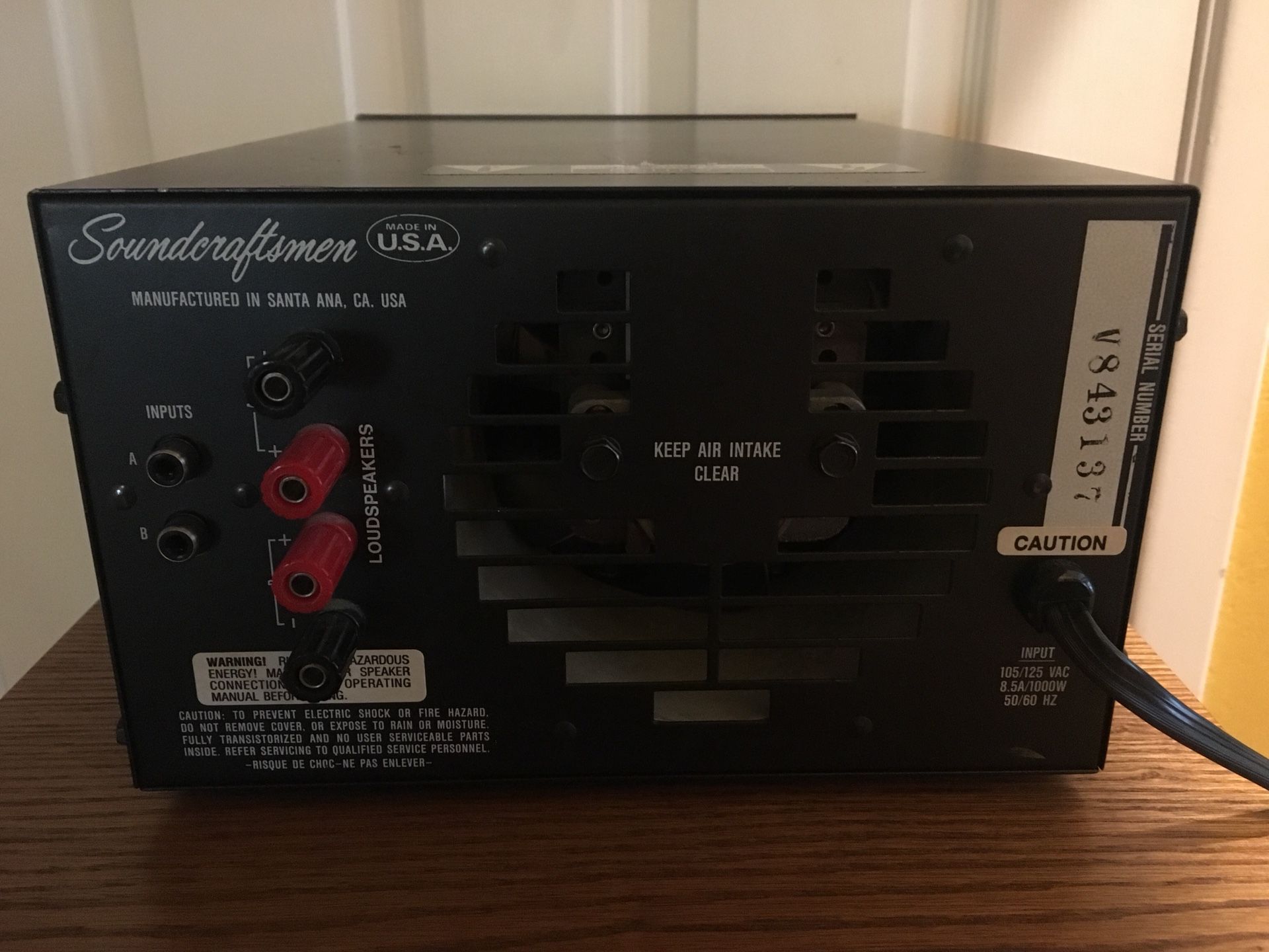 soundcraftsmen mono amplifier pcr 800 where was manufactured?