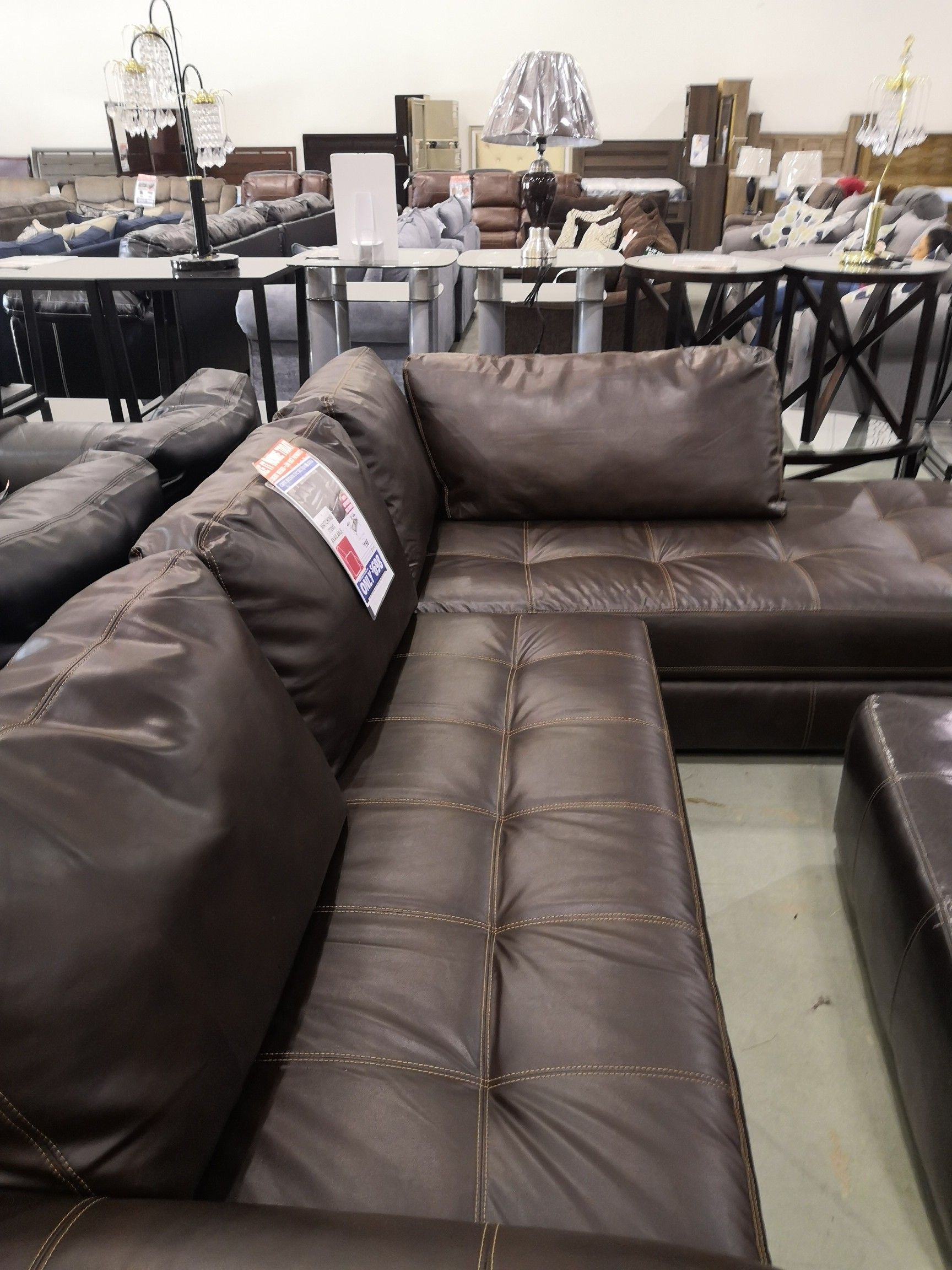 Capri black/brown sofa chaise